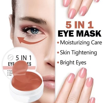 60PCS 5-In-1 Collagen Eye Patches Anti Aging ,Wrinkles Dark Circles Eye Bags 