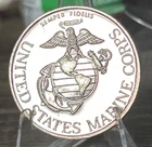 FINE SILVER ART ROUND - .999 ONE OUNCE - UNITED STATES MARINE CORPS
