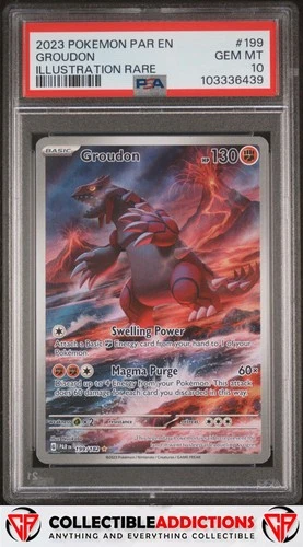 2023 Pokemon Par En-Paradox Rift #199 Groudon Illustration Rare PSA 10