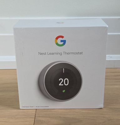 Google Nest Learning Smart Wifi Thermostat 3rd Gen Stainless Steel | Brand New