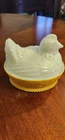 Vintage Avon Milk Glass “Hen On Nest” Covered Dish- Excellent Grade-early 70s