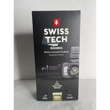 Swiss Tech 680-LUMENS RECHARGEABLE DUAL POWER LED HEADLAMP Motion Activated AAA