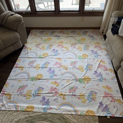 Vintage 1980s Care Bears Cousins Full Flat Sheet Sears Perma Prest Bedding
