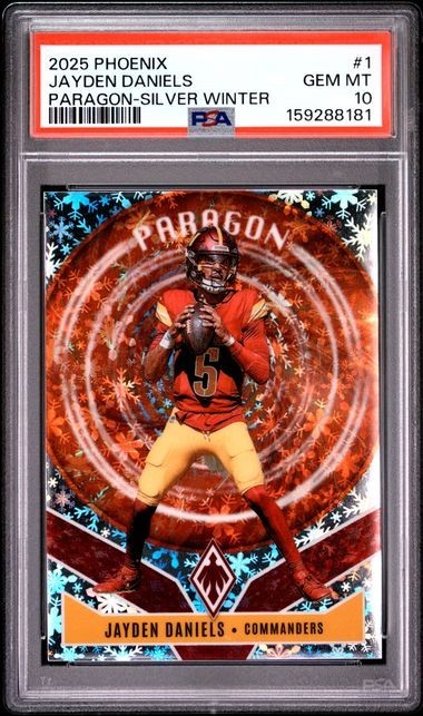 2025 Phoenix Jayden Daniels PSA 10 GEM Paragon /199 SILVER WINTER PARALLEL #1 view 1