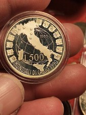 500 lire · 1990 · Mondiali di calcio Italia '90 2° tipo · Roma · Argento PROOF