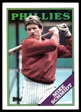 Mike Schmidt 1988 Topps #600 Philadelphia Phillies FREE SHIPPING AutographDen