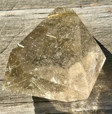 Rutilated quartz freeform polished stone crystal carving freeform rutilated