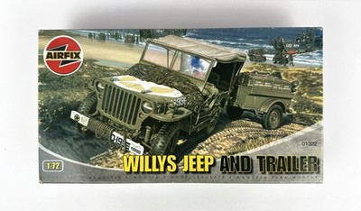 Airfix 01322 Willys MB Jeep and Trailer 1/72 Scale Plastic Model Kit