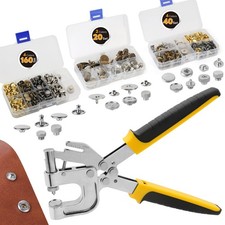 Heavy Duty Snap Button Press Tool Kit - 160Sets Leather Rivets, 20Sets Magnetic
