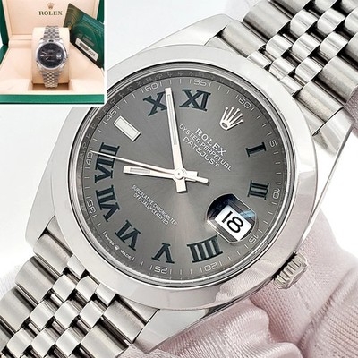 2025 Rolex Datejust 41mm 126300 Wimbledon Grey Slate Steel Jubilee Box Papers