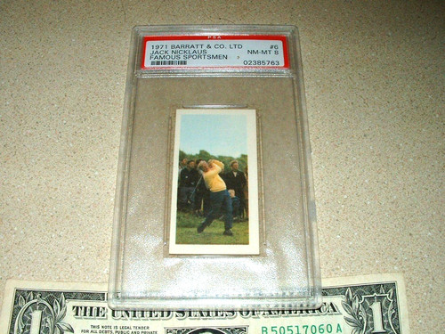 1971 BARRATT & CO LTD JACK NICKLAUS FAMOUS SPORTSMEN TRUE ROOKIE CARD PSA 8 RARE