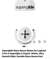 Superglide Glass Mouse Skates for Logitech G Pro X Superlight 2 Ultra Smooth Wh  