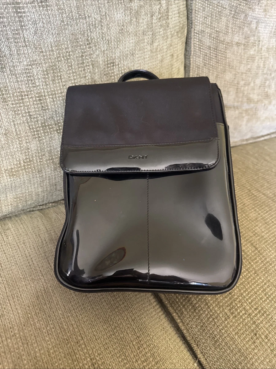 EUC Vintage DKNY Nylon Black Backpack (Creative Excellence) 13x12 In Side Zipper DKNY Nylon Exterior Backpack Bags & Handbags for Women for  main image 3