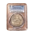 1876-S $1 Trade Dollar PCGS Genuine Cleaned-UNC Detail Silver