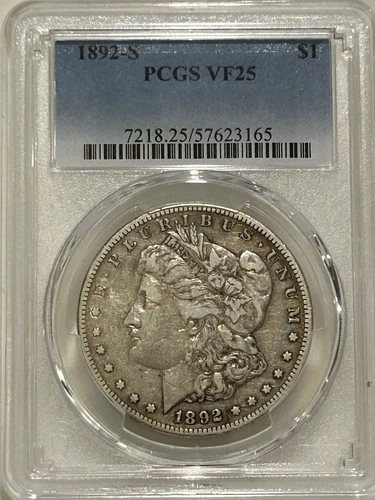 1892 S Morgan Silver Dollar PCGS VF25 Tough Date Morgan