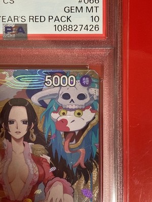2025 PSA 10 Boa Hancock P-066 Red Packet Promo One Piece Card