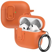 Case for AirPods Pro 3 2025/AirPods 4 Secure Lock Shockrpoof Cover with Keychain