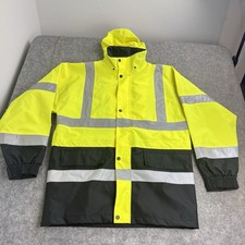 Class 3 Hi Vis High Visibility Waterproof Safety Jacket Large Work Hooded Type R