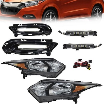 Fit 2016 2017 2018 Honda HR-V HRV Headlights Lamps & Fog Lights Double Color LED