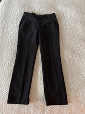 Women's Zara Black Office Slacks Size 2 Side pockets Flat Front 27" Inseam Slit