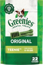 Greenies Original Teenie Natural Dental Care Dog Treats, 6 oz. Pack 22 Treats