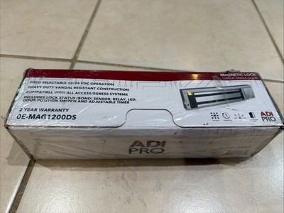 ADI PRO OE-MAG1200LB Magnetic Lock 1200 LB. Single Door, 12/24 VDC Operation NEW