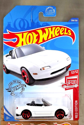 2020 Hot Wheels #208 Red Edition 12/12 '91 MAZDA MX-5 MIATA White w/Red MC5 Sp
