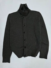 Stone Island Vintage Men’s Gray Wool Knit Full Zip Sweater / Jumper – Size L