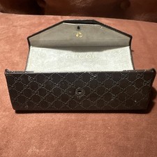 Brown Gucci Folding Triangle Hard Side Eyeglasses Sunglasses Case