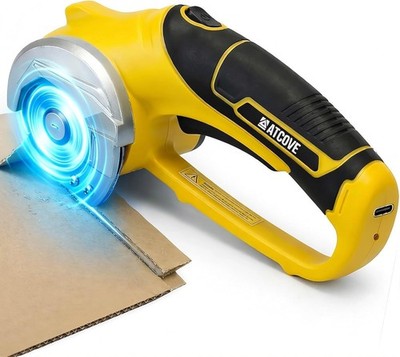 Cordless Electric Scissors - 4V Rechargeable Cardboard Cutter with Safety Loc...