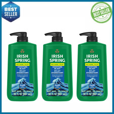 Irish Spring Body Wash for Men, Moisture Blast Body Wash Pump, 30 Fl Oz (3 Pack)