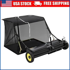 50'' Tow Behind Lawn Sweeper Pull Behind Lawn Sweeper w/ 26 Cu.Ft Leaf Collector