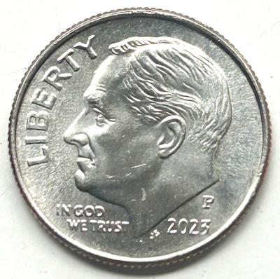 2023 P Roosevelt Dime Reverse Die Chips Torch Bottom Circ Coin Wt