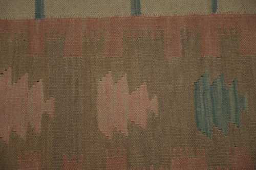 Alfombra de lana Kilim tejida a mano 4x6 estilo tribal en patrón geométrico alfombra Kelim - Imagen 4 de 11