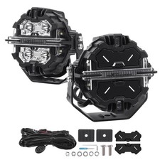 Led Driving Light Pods 5 Spot Beam Side Shooter White Amber Drl For Off Road