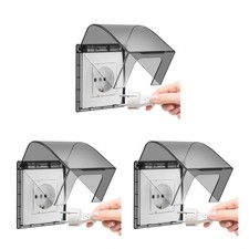 3 PCS Safety Outlet Cover Box Wall in Use Electric Plug Protectors