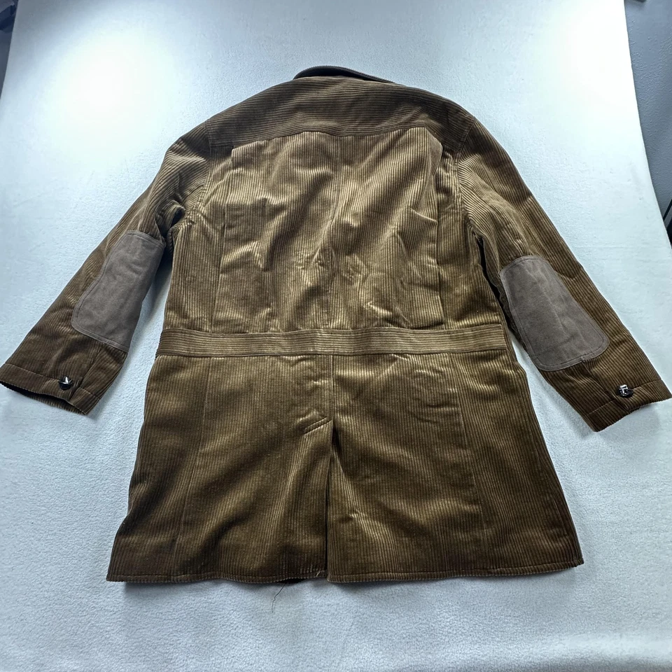 Chaqueta Orvis Para Hombre Mediana Marrón Lana Pana Blazer Codo Parches Campo LEER Foto 3 de 4