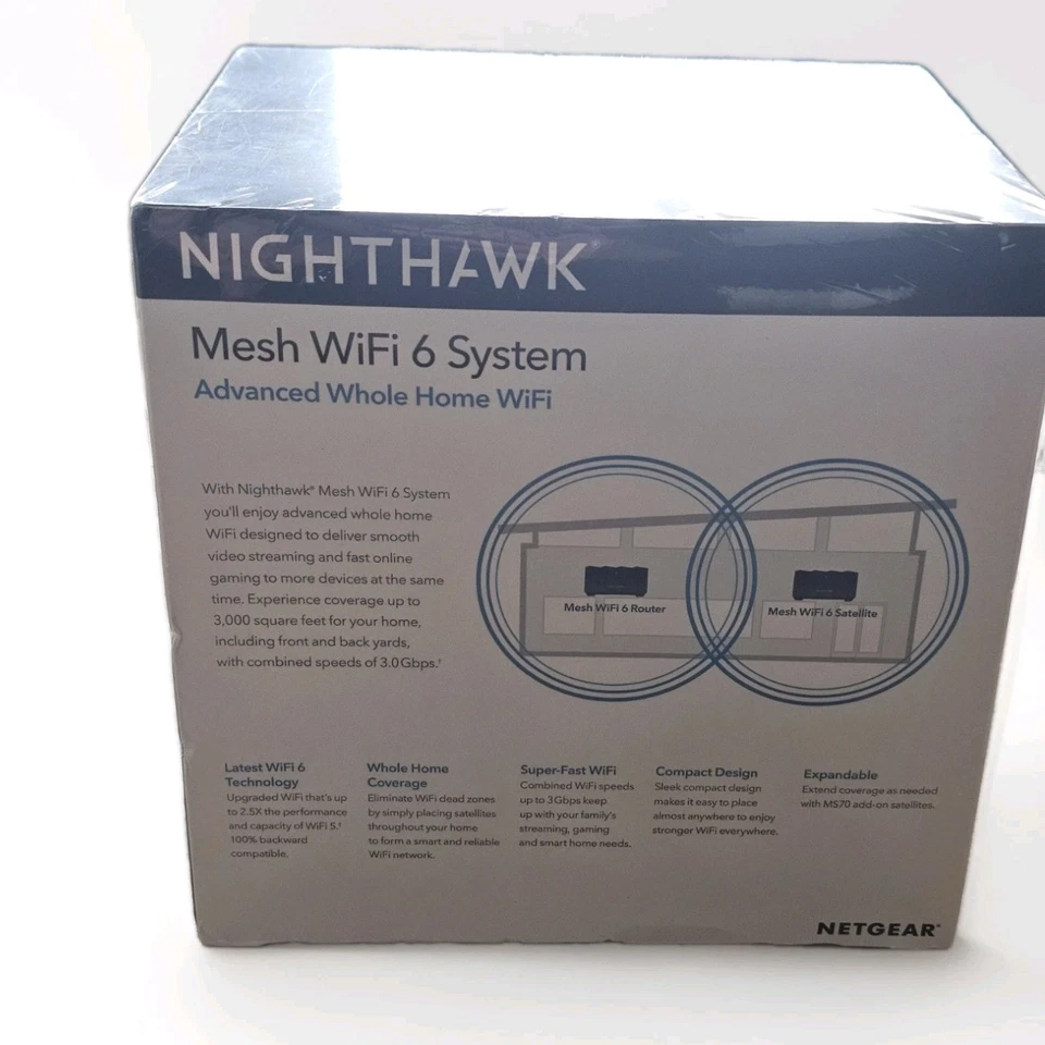 NETGEAR Whole Home Nighthawk Mesh Wifi 6 System Router AX3000 MK72 - Image 3 of 4
