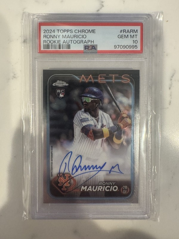 2024 Topps Chrome Ronny Mauricio Rookie Auto - Graded PSA-10 (Mets)
