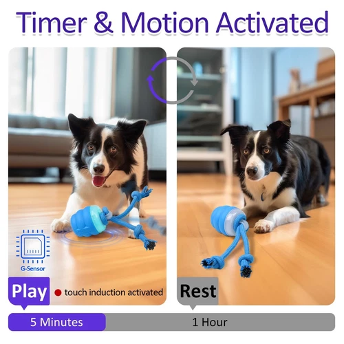Interactive Dog Toys with Motion Activated Squeaky Dog Toy Active Rolling Ball - Picture 10 of 16
