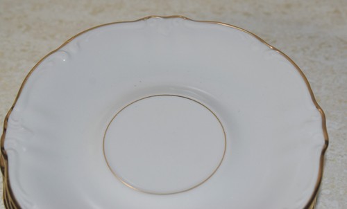 Winterling® Bavaria Germany White w/Gold Trim China: 5 Coffee Cup Saucers Only - Picture 4 of 6