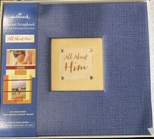 New Hallmark Instant Scrapbook Album 20 Designed Pages All About Him 8x8