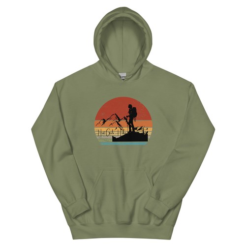 Hot Girls Hike Retro Sunset Unisex Hoodie - Picture 5 of 43