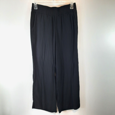 Cabi Cafe Lounger Pants Medium Black Pull On Elastic Waist Wide