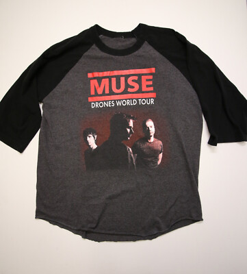 MUSE Drones World Tour 2015-16 T-Shirt Adult L 46.5'' Chest Raglan Sleeve