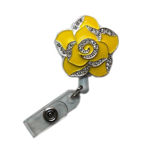 Cute Fashionable Adorable Bling Flower Reels ID Clip Card Document Badge Holders - Picture 18 of 18