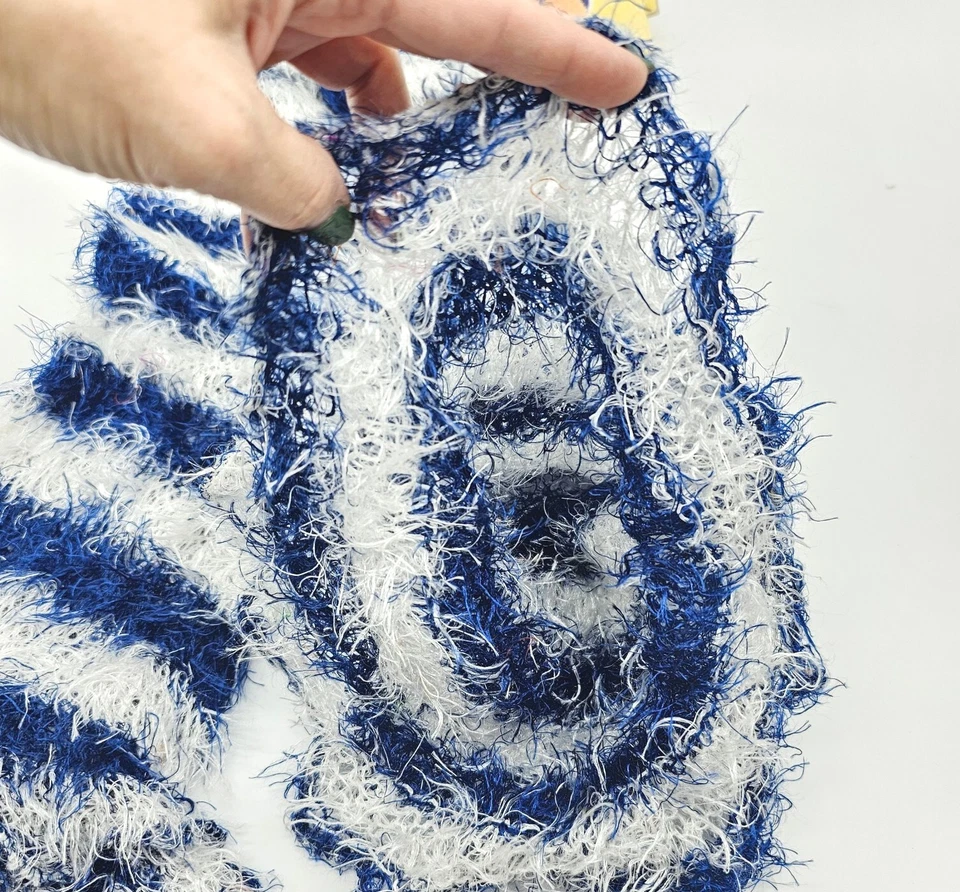 Magic Scarf Blue White Stripe Super Soft Versitile Winter Outdoor Apparel Womens - Image 3 of 4