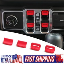 Red Window Switch Button Cover Interior Accessories For Jeep Wrangler Jl 2018