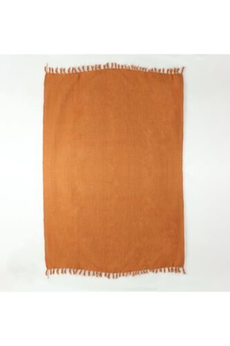 Brown Organic Cotton Solid Throw - Picture 2 of 4