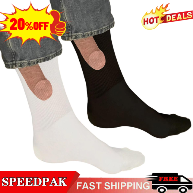 2X DICK/COCK/PENIS Socks for Mens NOVELTY JOKE FUNNY PRANK SOCKS SHOW OFF